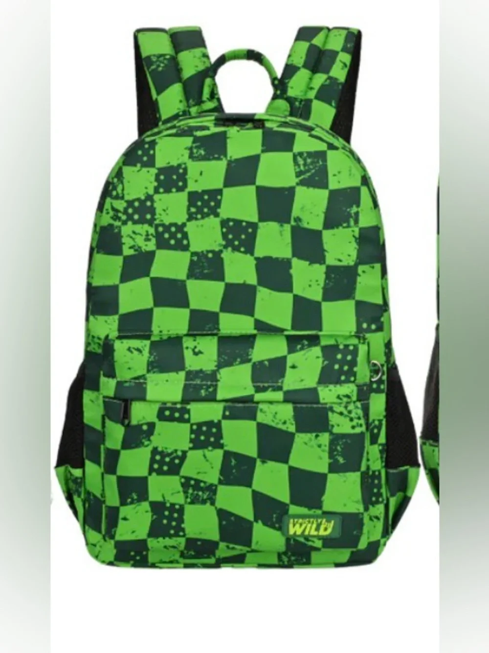 Highlighter Green Checkered - Wild Checkered Green Backpack for Men